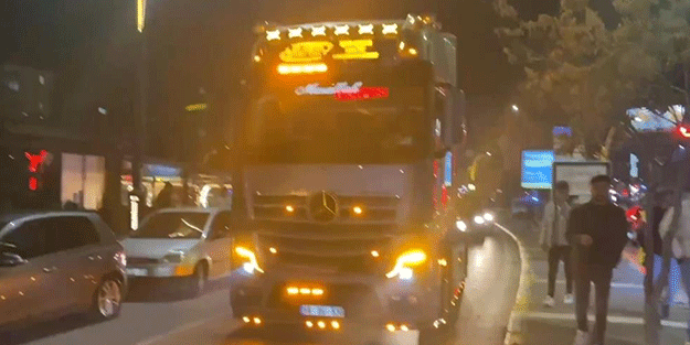 Çakar taktıran tır sürücüsüne ceza kesildi