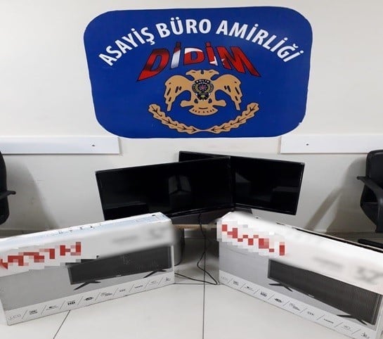 Çaldığı televizyonlarla birlikte yakalandı 