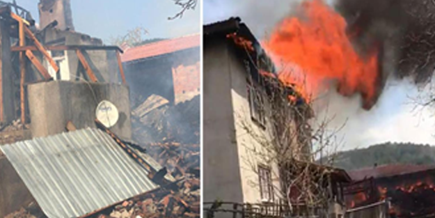 Çalıları yakmak isterken kendi evini yakıp kül etti! Evin son durumu ise...