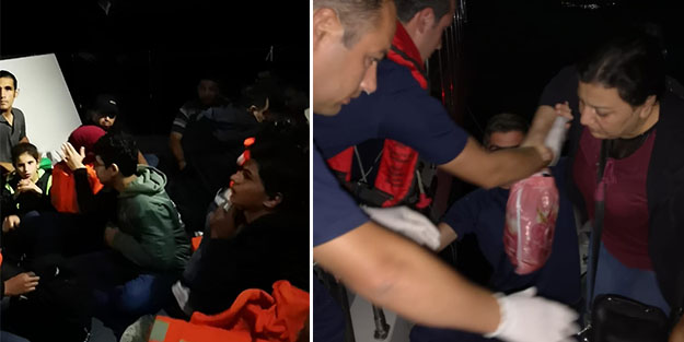 Çalıntı motor yatta 28 göçmen yakalandı