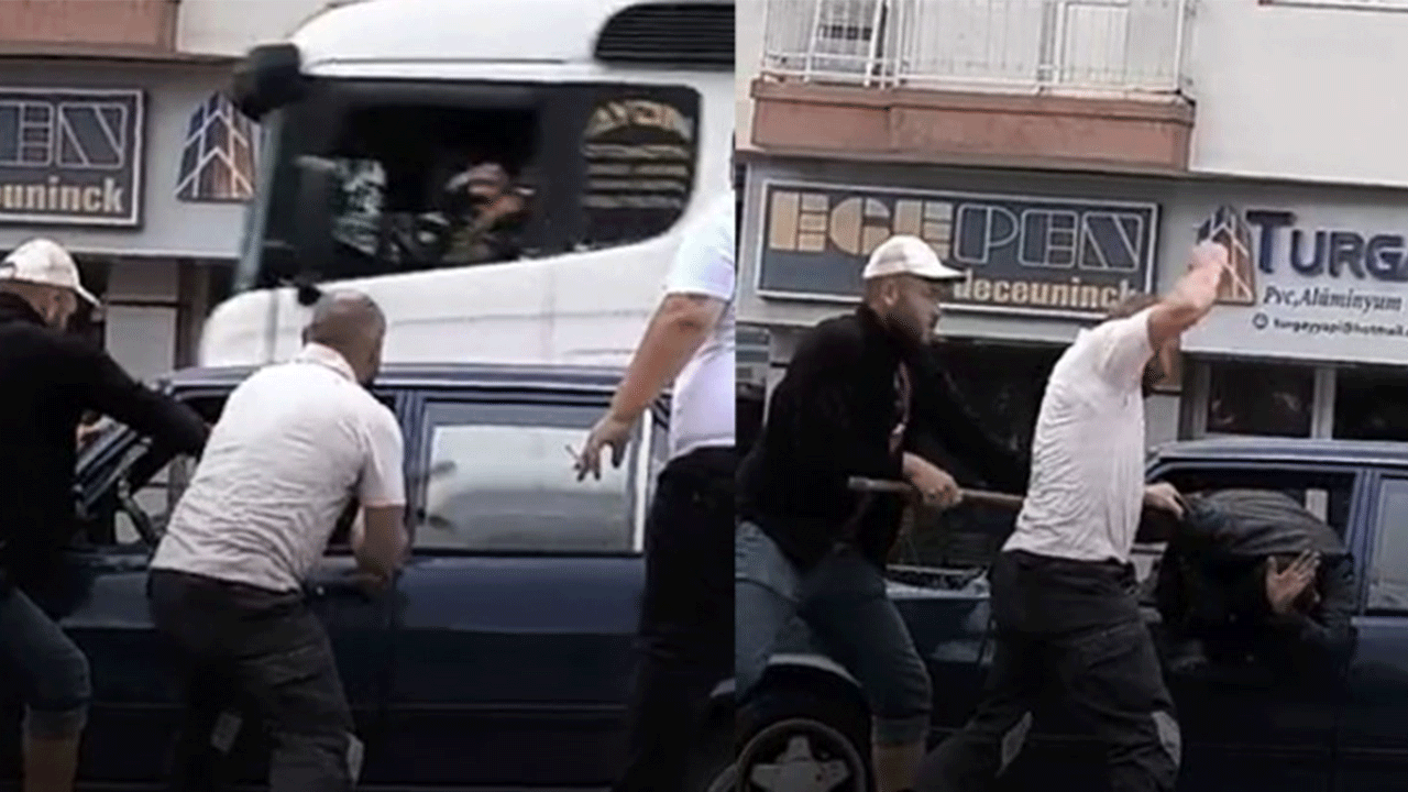 Camdan çıkardıkları adamı böyle darp ettiler!