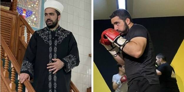 Camide imam alt katta boks antrenörü! Namazdan sonra spor