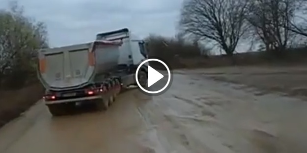 Çamurlu yolda drift yapan tır!