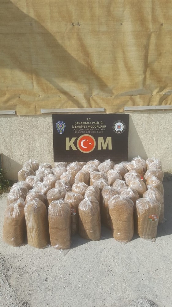 Çanakkale’de 140 kilogram tütün ele geçirildi 