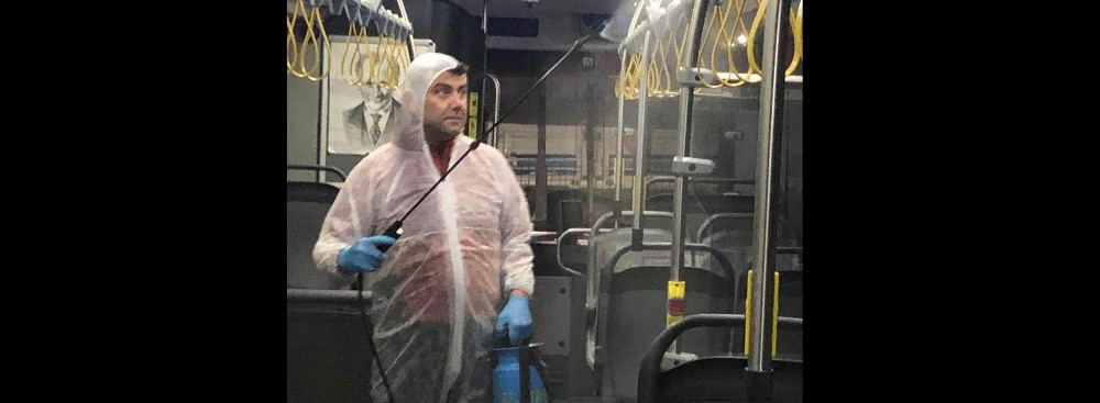 Çanakkale’de toplu taşıma araçları dezenfekte edildi 
