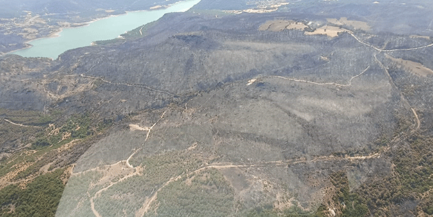 Çanakkale'deki korkunç manzara havadan görüntülendi!