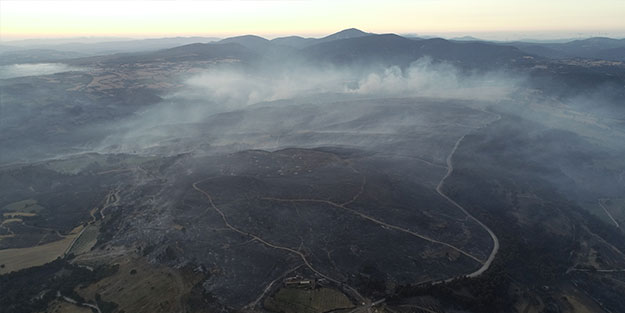 Çanakkale'deki orman yangınına 37 saattir müdahale sürüyor