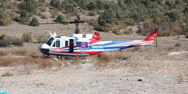 Çankırı'da helikopter ve drone destekli trafik denetimi