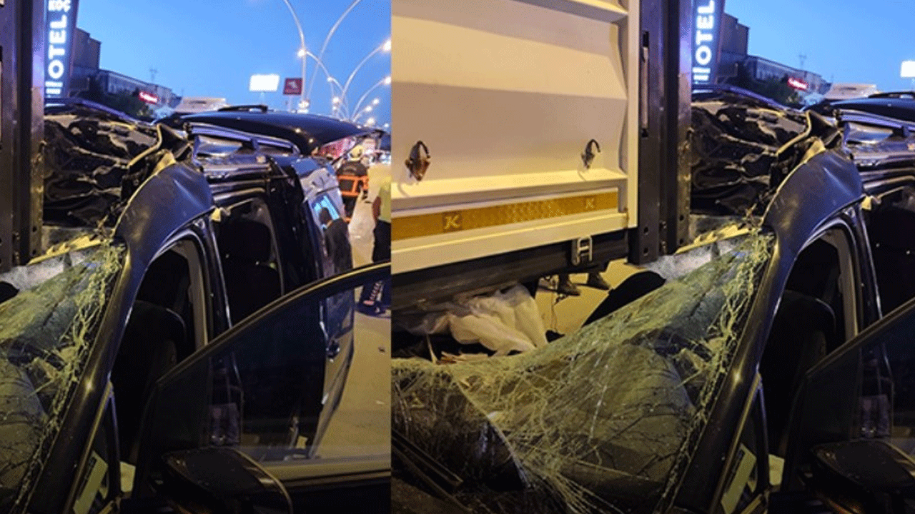 Çankırı'da korkunç kaza: Hafif ticari araç tıra arkadan çarptı!