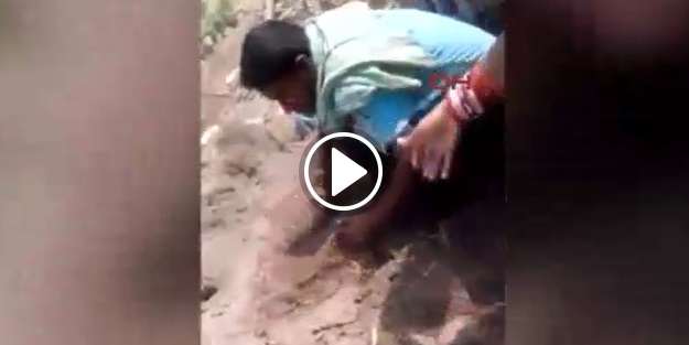 Canlı canlı gömülen bebeği son anda kurtardılar!