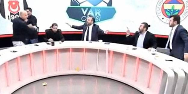 Canlı yayında feci kavga! Bardaklar havada uçuştu