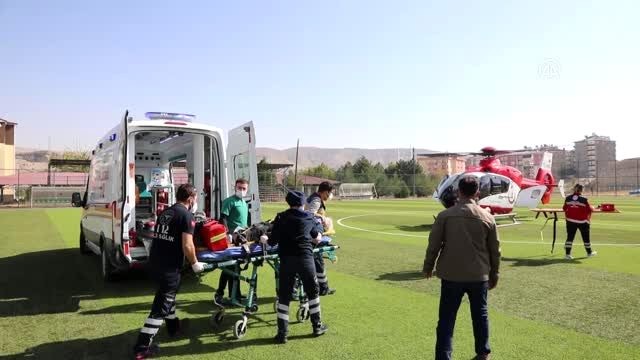 Çapa motorundan düştü, Ambulans helikopterle hastaneye yetiştirildi