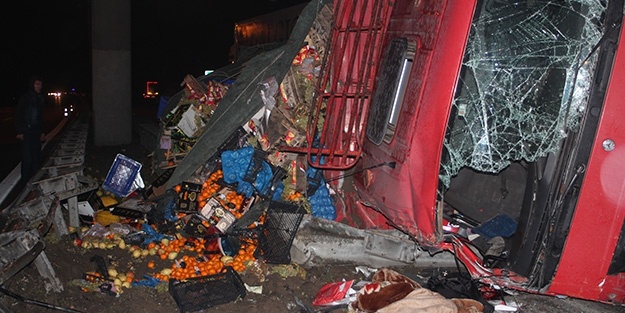 Çarpışmanın etkisiyle devrildi