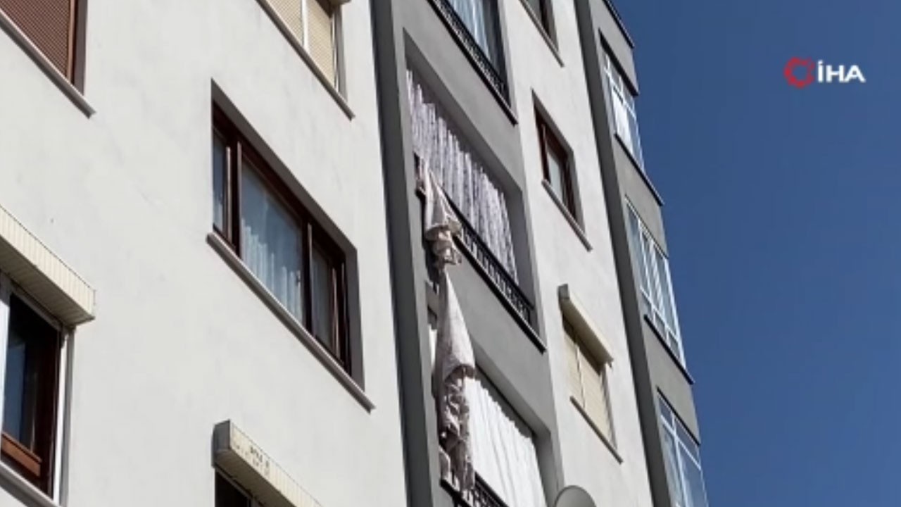 Çarşafları birbirine bağlayarak alt kata inmek istedi! Dengesini kaybedip 4. kattan düştü
