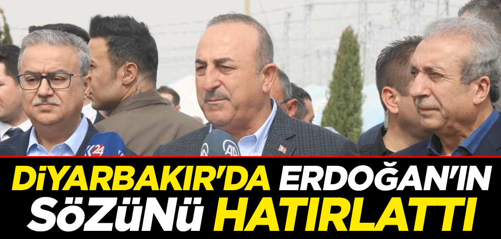 Çavuşoğlu, Diyarbakır'da Erdoğan'ın sözünü hatırlattı