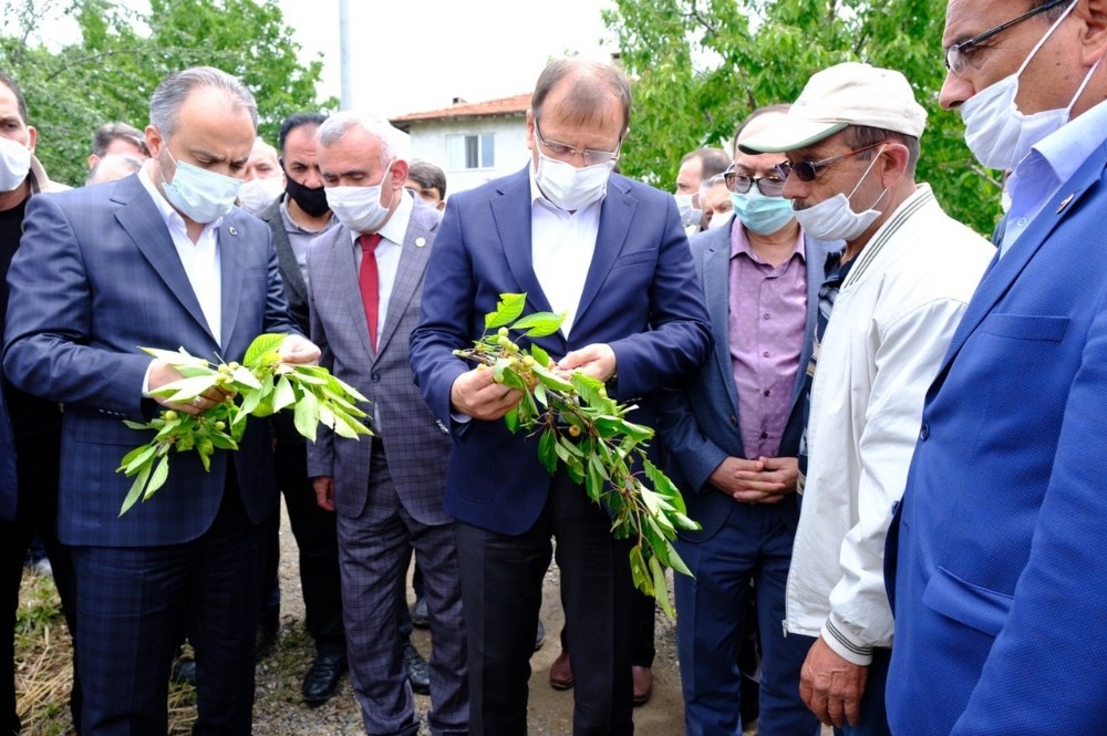 Çavuşoğlu, dolu mağduru çiftçinin yanında... 