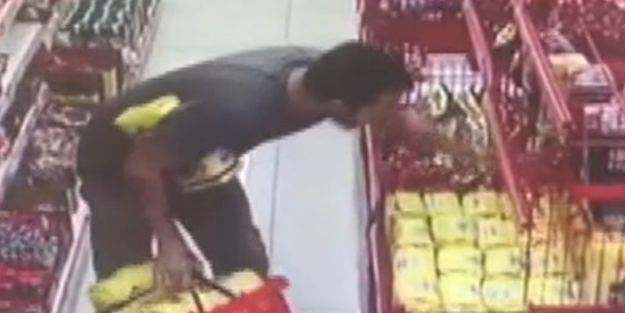 Çay hırsızı güvenlik kamerasına yakalandı!