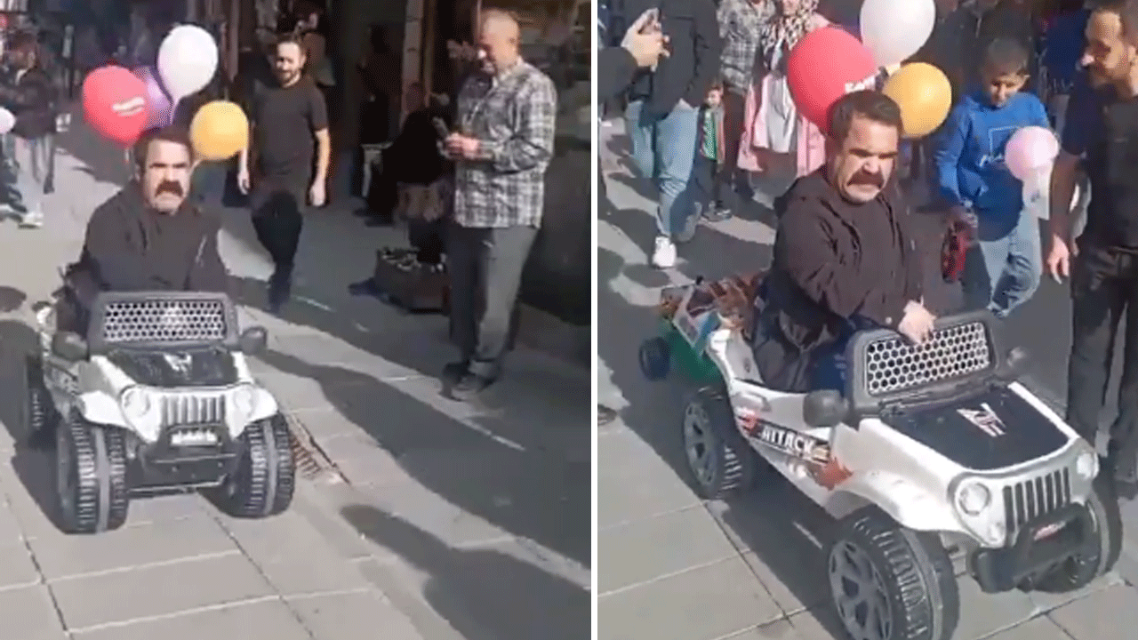 Çaycı Hüseyin ölmedi! Akülü araba ile gezerken görüntülendi