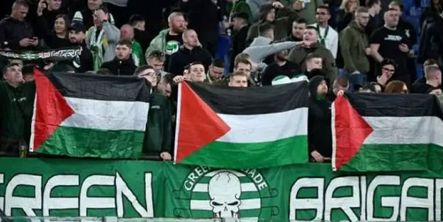 Celtic taraftarı yüzsüzlere seslendi: Ukrayna olmuyor Filistin niye?