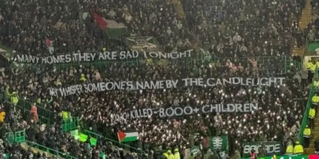 Celtic taraftarlarından Filistin'e destek!