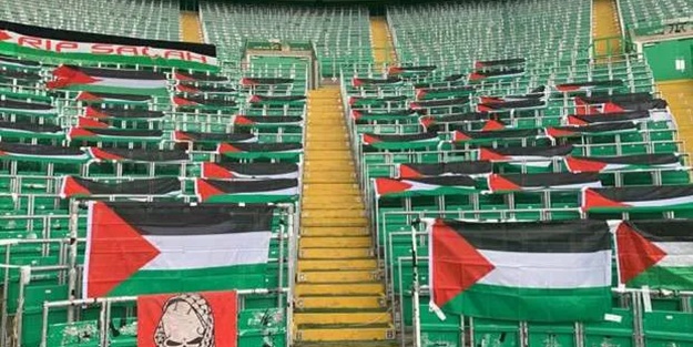 Celtic'in taraftarlarından Filistin bayraklarını kaldıran yönetime tepki!