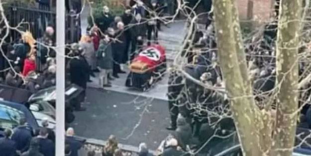 Cenazede Nazi bayrağı! Almanya ve Avusturya değil