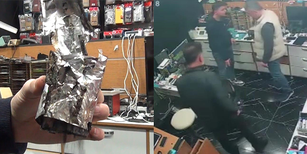 Cep telefonu bomba gibi patladı