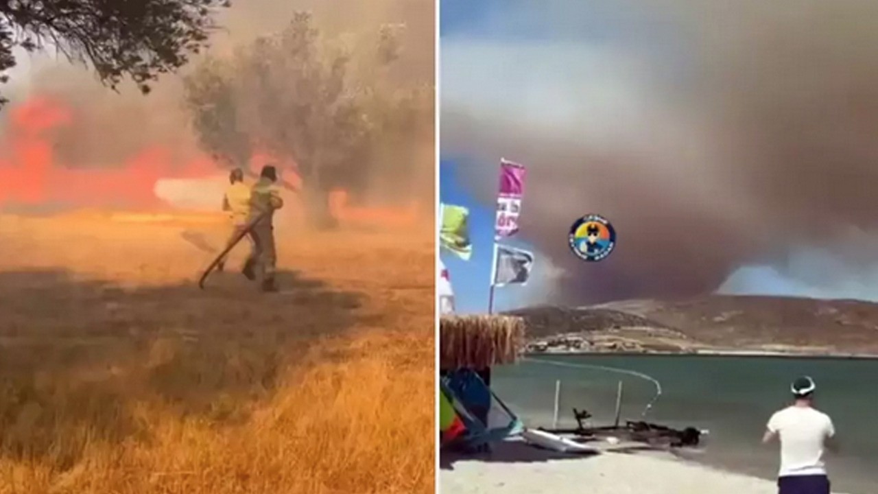 Çeşme ve Urla'da yangın: Birçok araç, uça, helikopter gitti! Çıkan yangında son dakika!