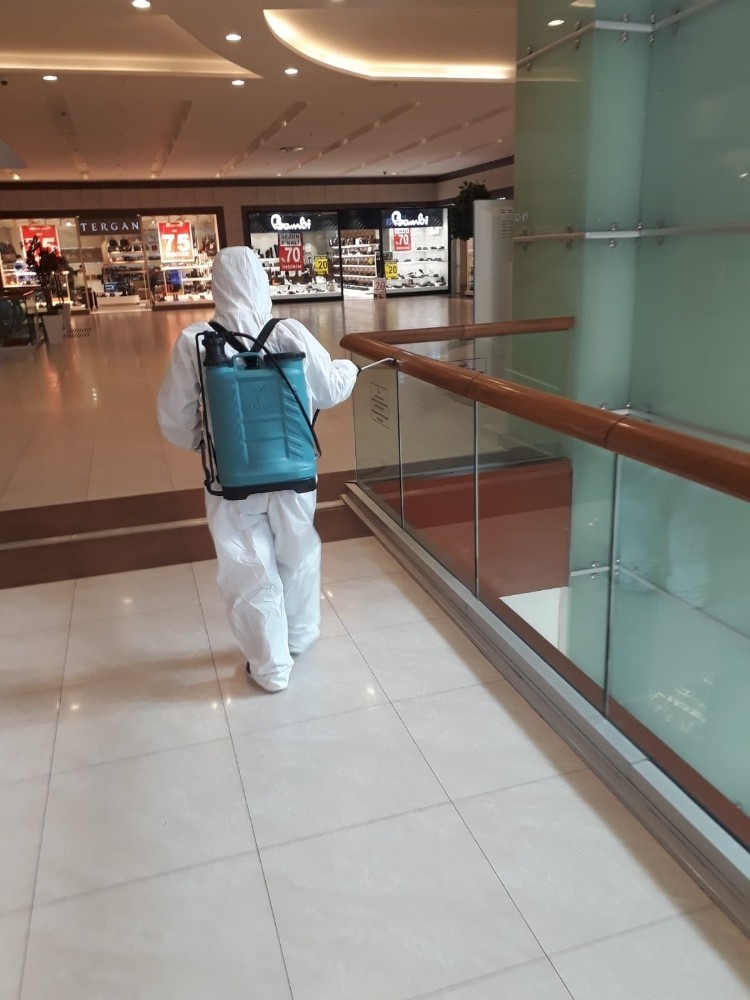 Ceylan Karavil ve Büyükşehir Belediyesi iş birliği ile dezenfekte çalışması başlatıldı 