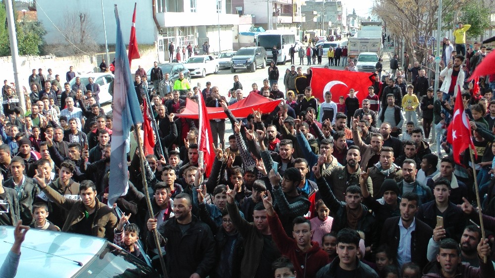Ceylanpınar’da İdlib saldırısına tepki 