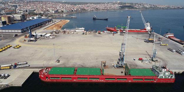 Ceyport Limanı'ndaki römorkörde yangın