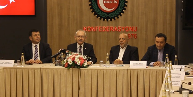 CHP Genel Başkanı Kılıçdaroğlu Hak-İş’i ziyaret etti