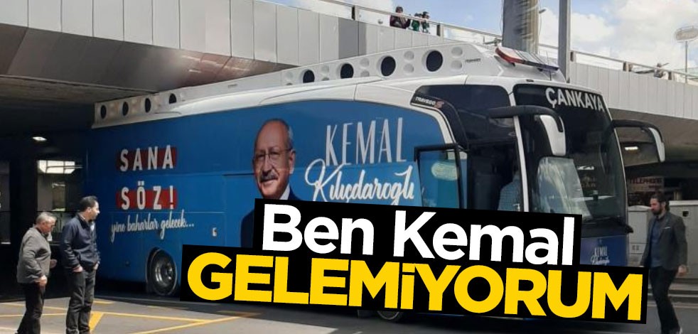 CHP seçim otobüsü köprüye sıkıştı