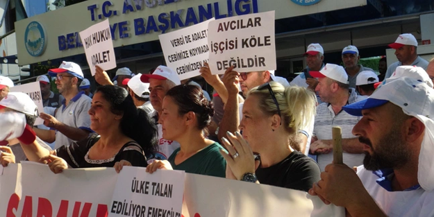 CHP'li Avcılar Belediyesi önünde işçi eylemi! 'Köle değiliz!'