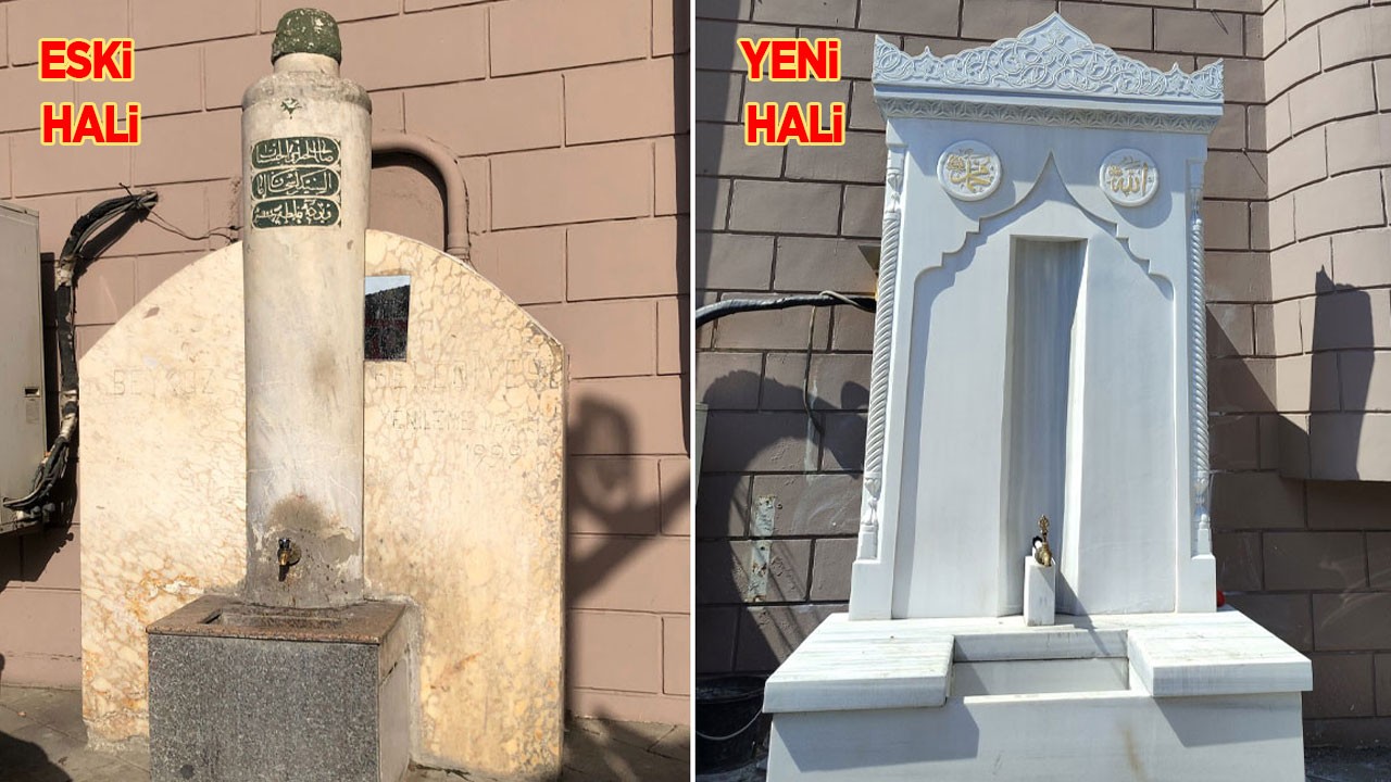 CHP'li belediye restorasyon adı altında tarihi eseri yok etti! Çeşmeyi de çalmışlar