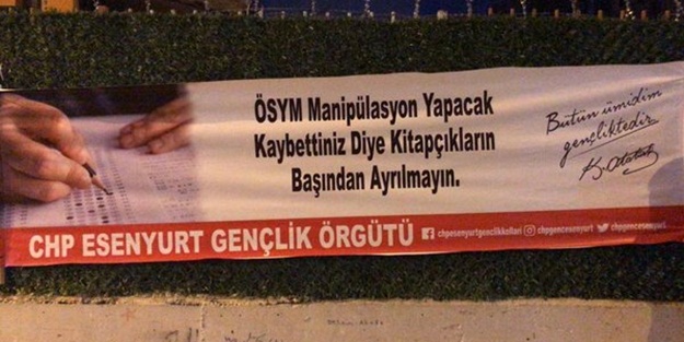 CHP'li gençlerden provokatif YKS pankartı! Gözaltına alındılar