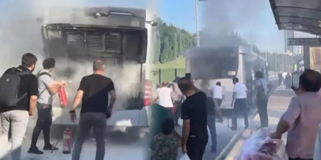 CHP'li İBB'nin metrobüsü alev alev yandı, vatandaşlar canını zor kurtardı!