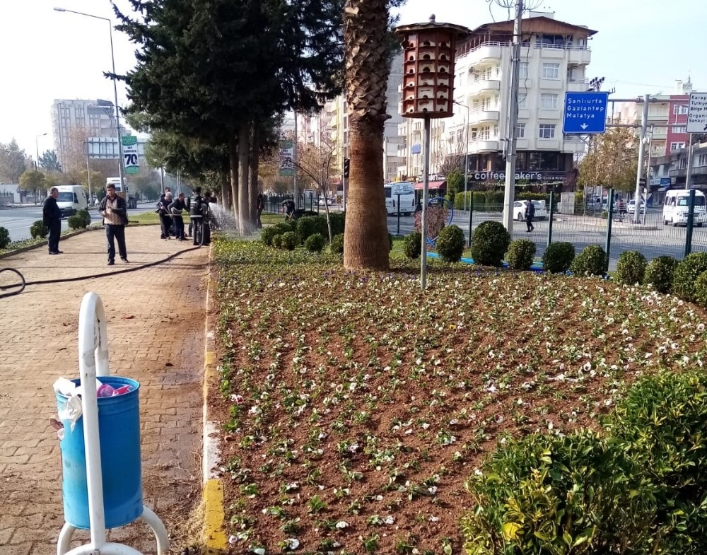 Çiçeklendirme çalışması yapıldı 