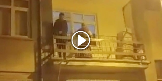 Çıktığı balkondan inemeyince yakalandı!