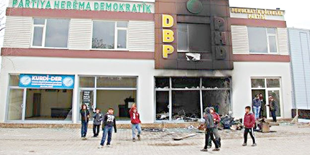 DBP’nin binasını ateşe verdiler