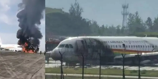 Çin'de alev alev yanan yolcu uçağının görüntüleri ortaya çıktı