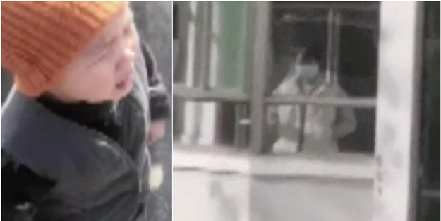 Çin'de yürek burkan görüntü