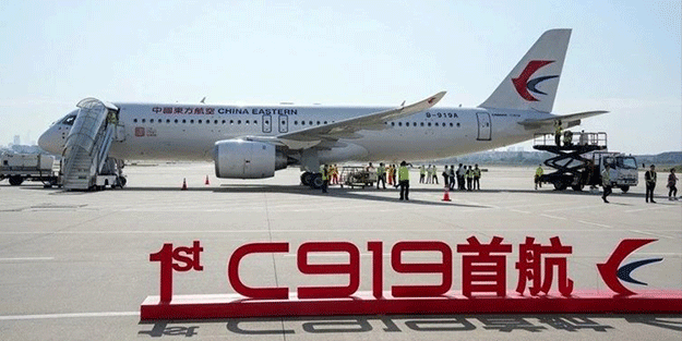 Çin'in ilk yerli uçağı ilk seferini yaptı