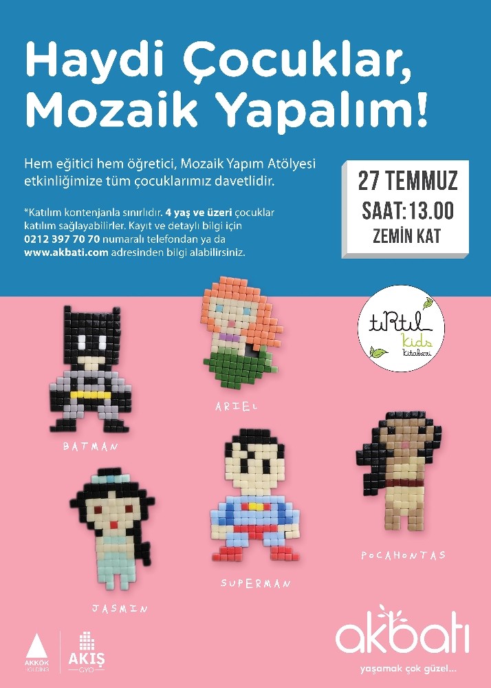 Çizgi film kahramanları mozaik sanatı ile tasarlanacak 