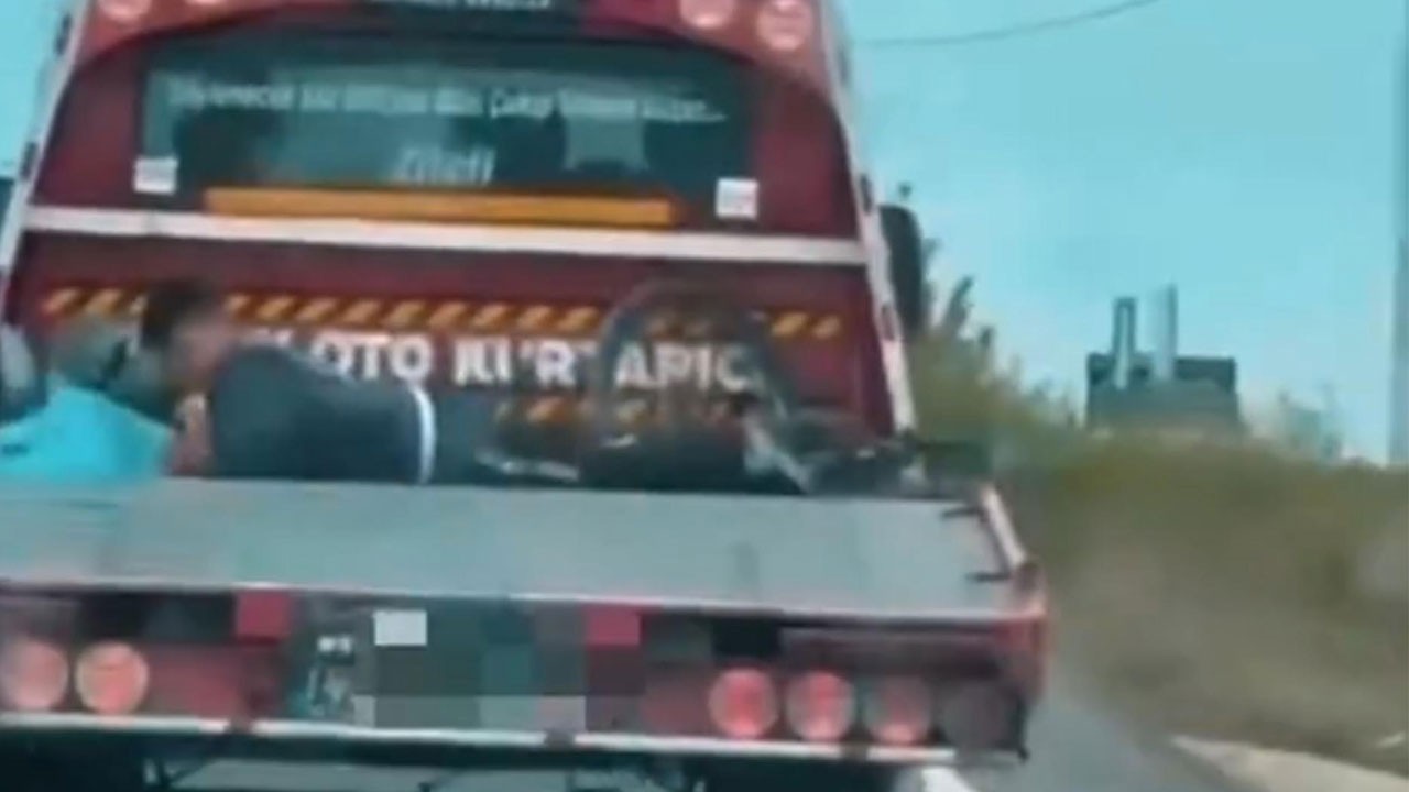 Çocuğu çekici kasasında taşıdı, 9 bin liralık cezadan kaçamadı