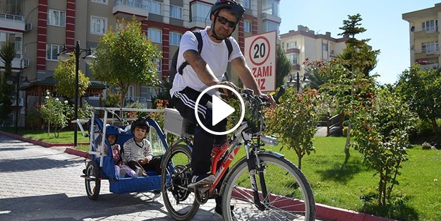 Çocuğu için 'güneş enerjili bisiklet' yapan mühendis!