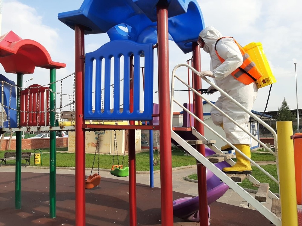 Çocuk oyun parklarına korona virüs önlemi 