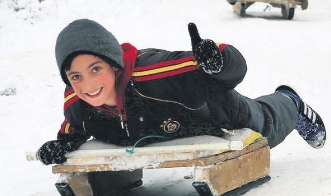 Çocukların kar sevinci