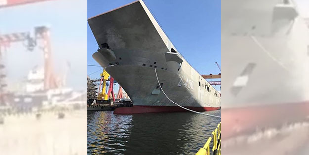Çok maksatlı amfibi hücum gemisi TCG Anadolu suya kavuştu