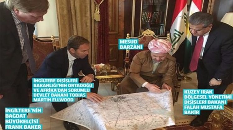Barzani ve İngiliz yetkililer harita başında görüntülendi